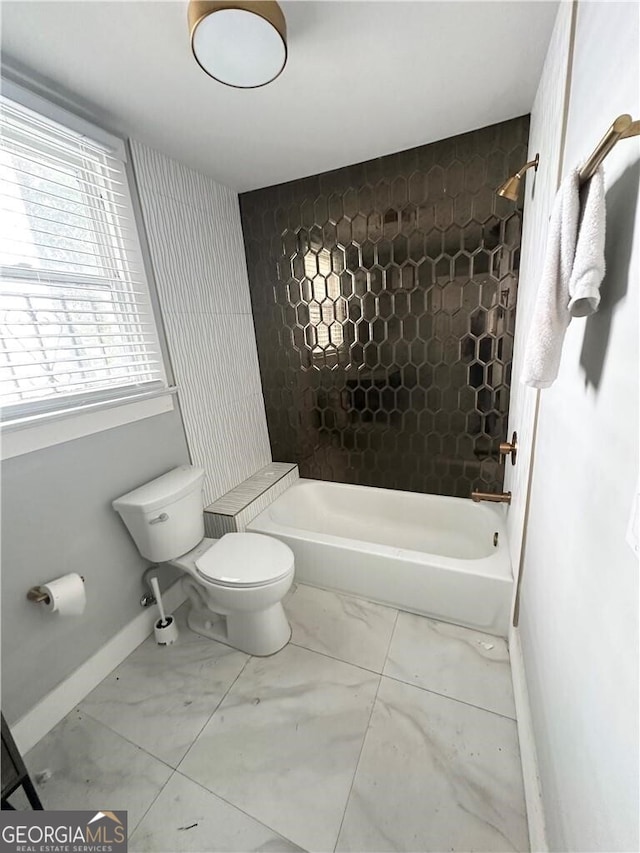 616 W 40th St, Savannah, GA 31415 - bathroom with marble finish floors and  shower combination