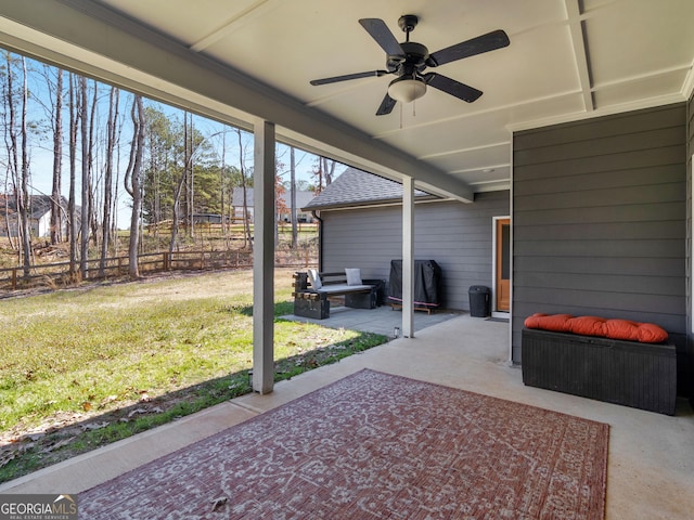 1847 Davis Mill Rd N, Dallas, GA 30157 - view of patio / terrace with a ceiling fan
