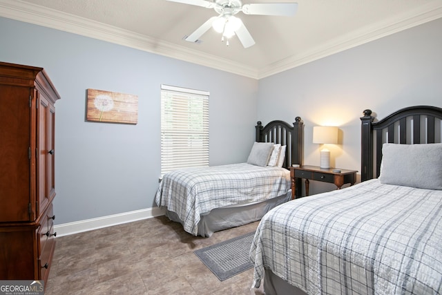 112 Gleneagle Ct Unit D202, Clayton, GA 30525 - bedroom featuring crown molding and a ceiling fan