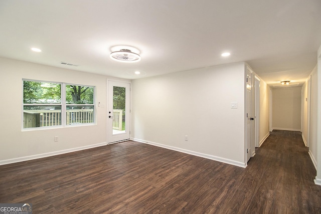 635 Layfield Dr, Pine Mountain, GA 31822 - spare room with dark wood-style flooring and recessed lighting