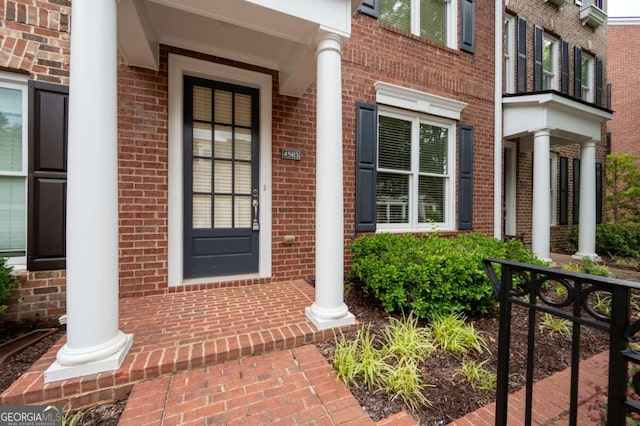4503 Kendall Way, Roswell, GA 30075 - view of exterior entry featuring brick siding and a porch
