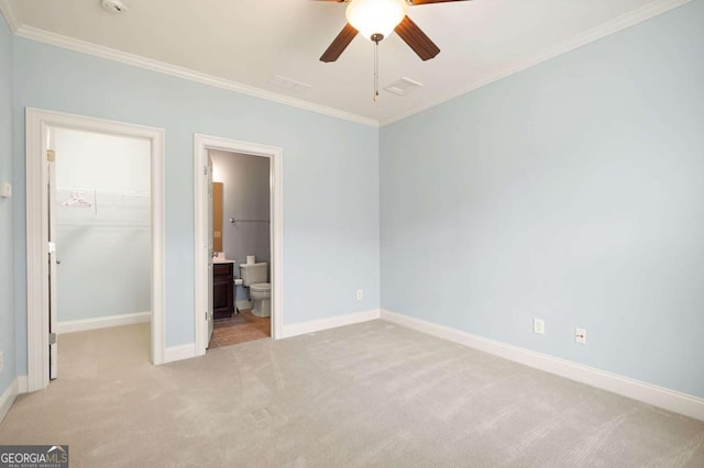 4503 Kendall Way, Roswell, GA 30075 - unfurnished bedroom with crown molding, a spacious closet, carpet, a closet, and baseboards