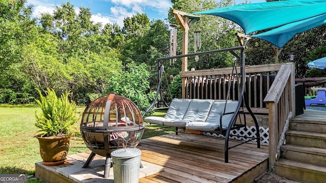 404 Carruth Rd, Winder, GA 30680 - deck featuring a lawn