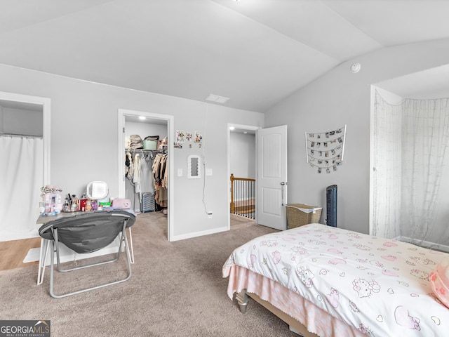 445 Sawmill Trce, Hampton, GA 30228 - bedroom featuring vaulted ceiling, a walk in closet, and a closet