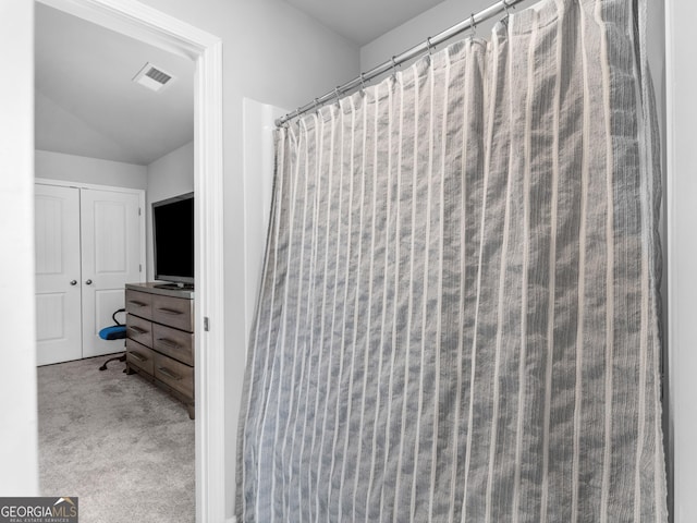 445 Sawmill Trce, Hampton, GA 30228 - full bathroom with lofted ceiling