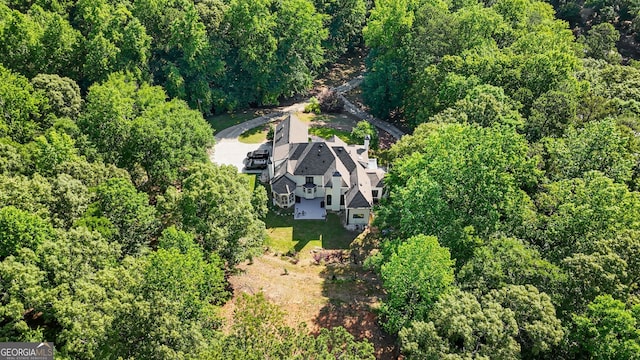 2878 Heather Row Rdg SW, Lilburn, GA 30047 - aerial overview of property's location featuring a heavily wooded area