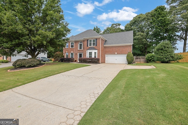 285 Finsbury Park Ct, Suwanee, GA 30024 - colonial home with brick siding, driveway, and roof with shingles