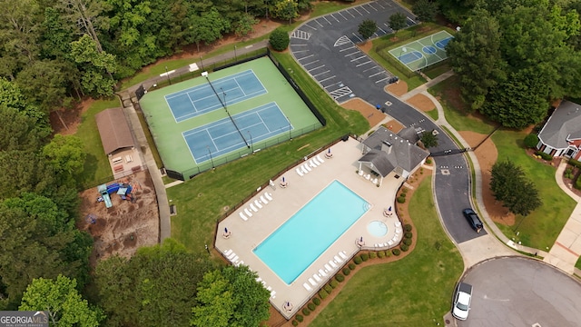 285 Finsbury Park Ct, Suwanee, GA 30024 - drone / aerial view of a pool