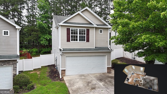 176 Silver Fox Trl, Dallas, GA 30157 - traditional home with driveway, a garage, and a shingled roof
