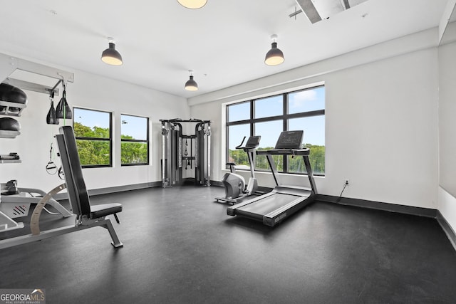 112 Rogers St NE Unit 304, Atlanta, GA 30317 - exercise room featuring baseboards