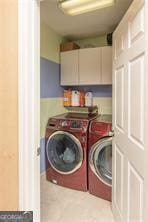 1405 Overland Xing, Alpharetta, GA 30004 - laundry room with washer and clothes dryer and cabinet space