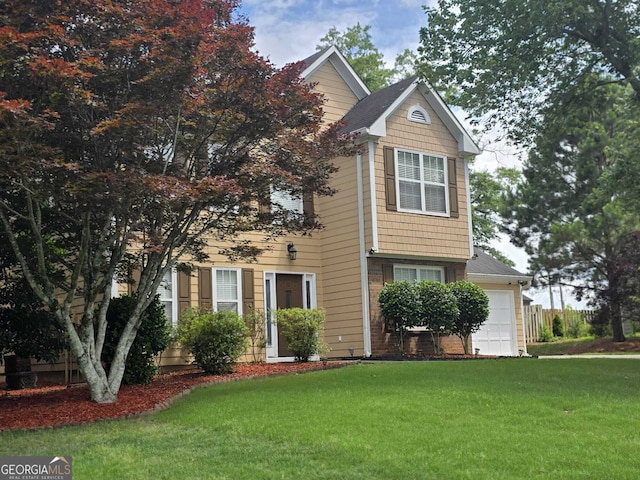 1405 Overland Xing, Alpharetta, GA 30004 - view of front of property featuring an attached garage and a front yard