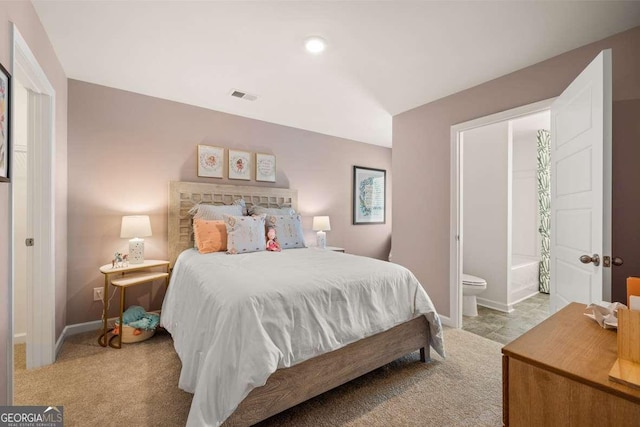 1311 Aura Ln, Lawrenceville, GA 30045 - bedroom with ensuite bath and light carpet