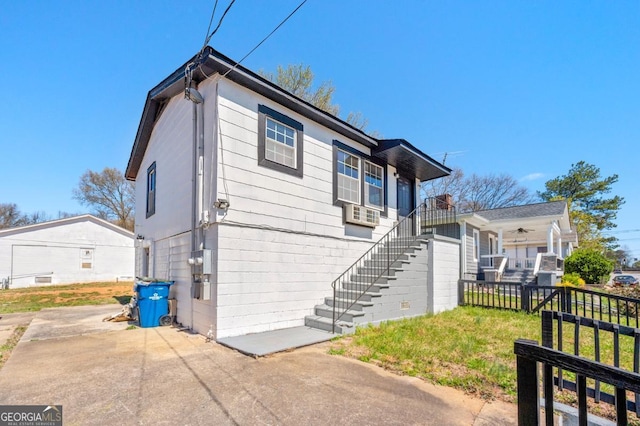 2110 Newnan St, Atlanta, GA 30344 - view of front of property with stairway and ceiling fan
