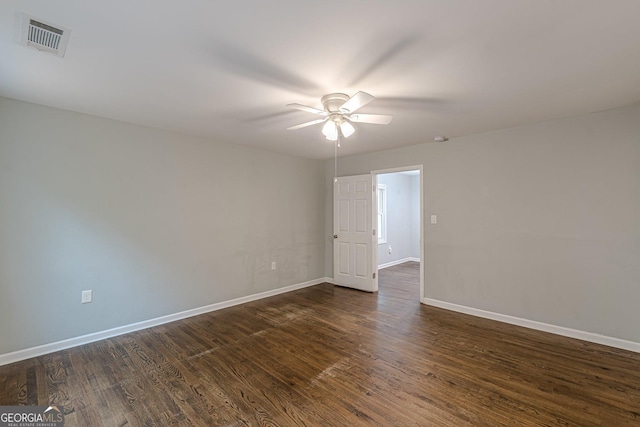 489 Radar Dr, Hapeville, GA 30354 - unfurnished room featuring ceiling fan, dark wood finished floors, and baseboards