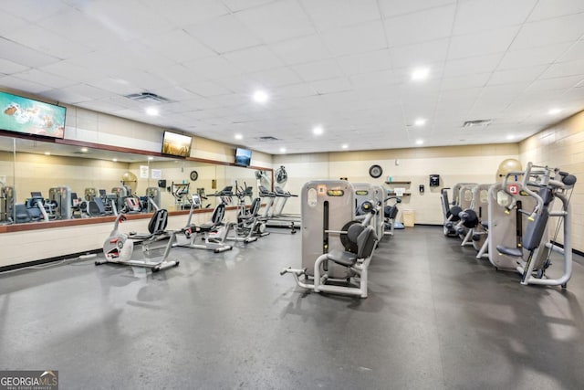 54 Myna, Ellijay, GA 30540 - workout area featuring a paneled ceiling