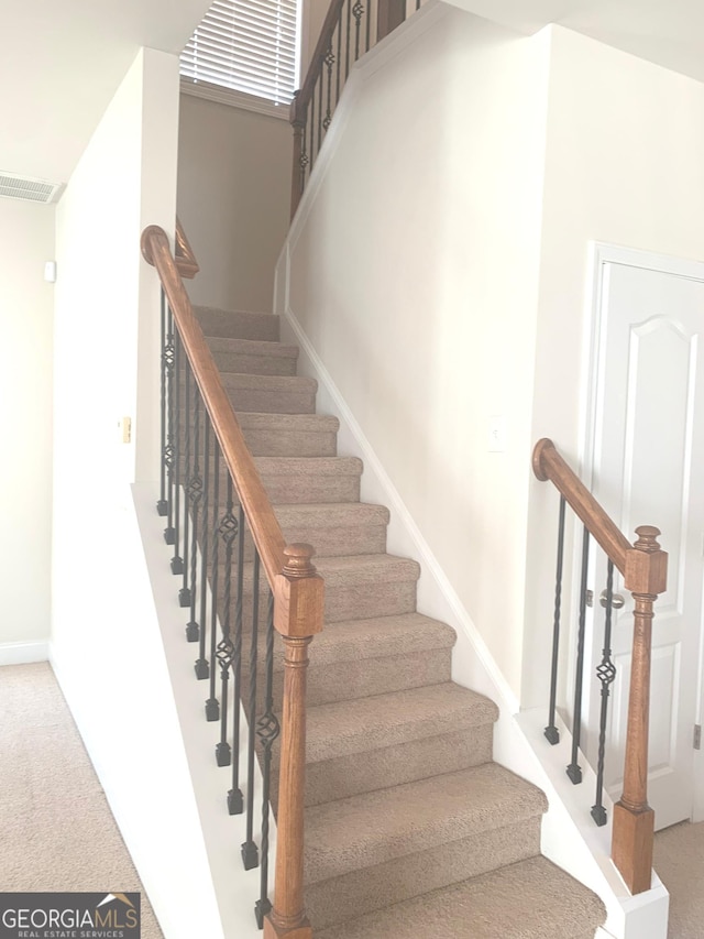 2118 Water Mill Ct, Buford, GA 30519 - stairs with carpet and baseboards