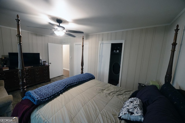 103 Wilson Way, Thomaston, GA 30286 - bedroom featuring crown molding, wood finished floors, and a ceiling fan