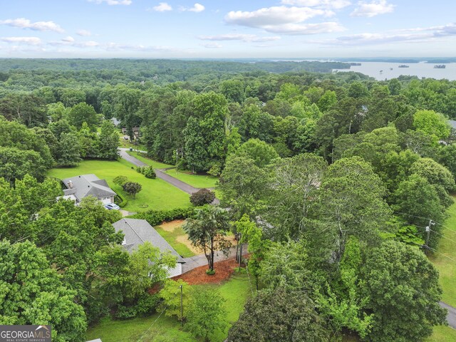 5227 Byers Rd, Gainesville, GA 30504 - drone / aerial view of a heavily wooded area and a nearby body of water