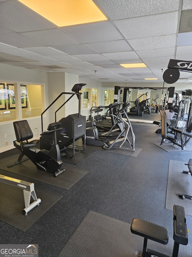 2479 Peachtree Rd NE Unit 902, Atlanta, GA 30305 - gym with a drop ceiling