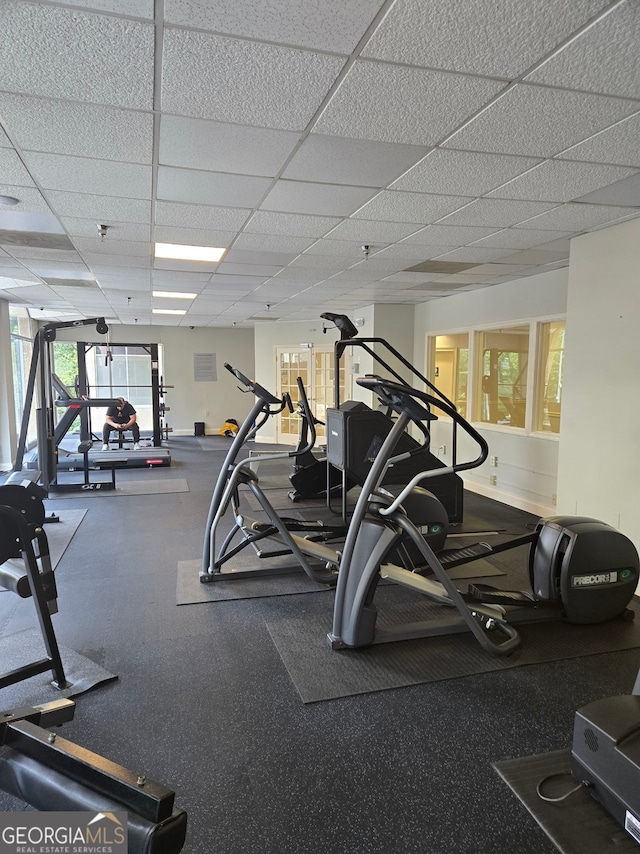 2479 Peachtree Rd NE Unit 902, Atlanta, GA 30305 - gym with a paneled ceiling