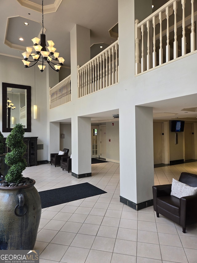 2479 Peachtree Rd NE Unit 902, Atlanta, GA 30305 - community lobby featuring a high ceiling, recessed lighting, and crown molding