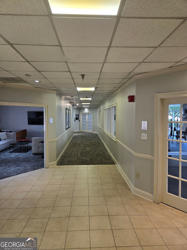 2479 Peachtree Rd NE Unit 902, Atlanta, GA 30305 - corridor featuring a drop ceiling and baseboards