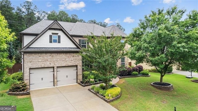 2040 Bloomfield Ct, Cumming, GA 30041 - view of front of house featuring a front lawn, concrete driveway, an attached garage, and roof with shingles