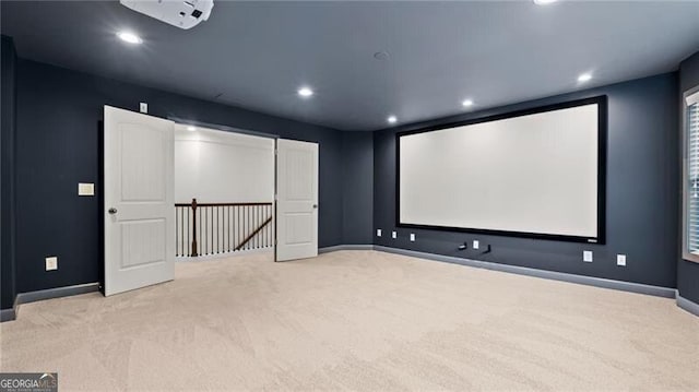 2040 Bloomfield Ct, Cumming, GA 30041 - cinema room featuring carpet, baseboards, and recessed lighting