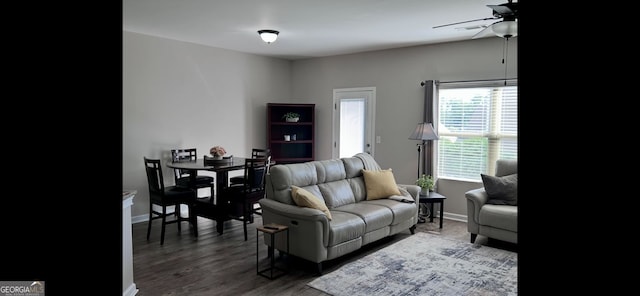 4241 Swamp Cypress Trl, Gainesville, GA 30504 - living room with ceiling fan and wood finished floors