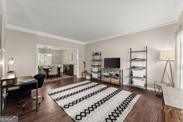 1504 Oglethorpe Dr, Suwanee, GA 30024 - living room with ornamental molding and wood finished floors