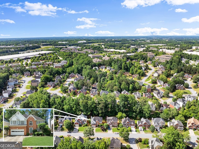 1504 Oglethorpe Dr, Suwanee, GA 30024 - aerial view of residential area featuring property boundaries highlighted