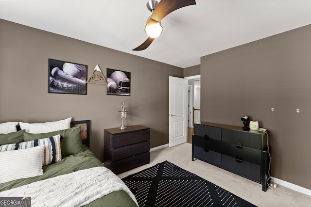 1504 Oglethorpe Dr, Suwanee, GA 30024 - bedroom with light colored carpet and ceiling fan