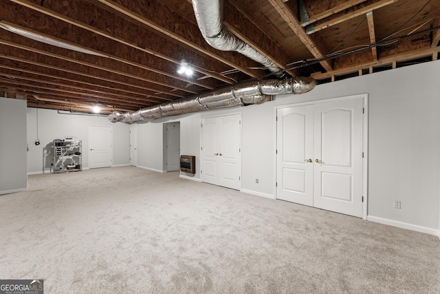 1504 Oglethorpe Dr, Suwanee, GA 30024 - finished below grade area with heating unit and carpet