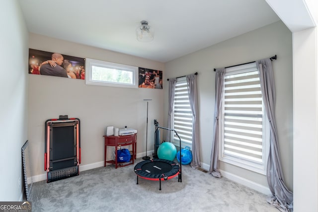 5490 Bent Grass Way, Douglasville, GA 30135 - exercise area with carpet floors and baseboards