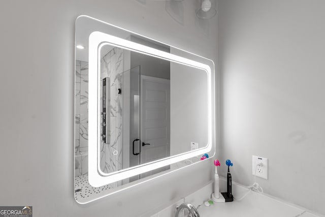 5490 Bent Grass Way, Douglasville, GA 30135 - bathroom with a marble finish shower