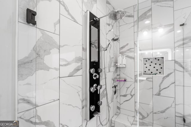 5490 Bent Grass Way, Douglasville, GA 30135 - full bathroom with a marble finish shower