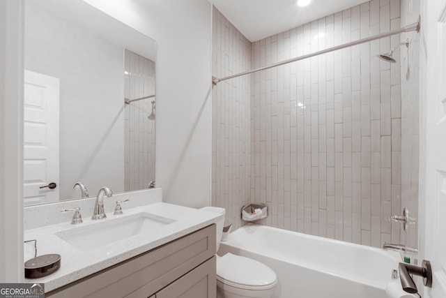 5490 Bent Grass Way, Douglasville, GA 30135 - full bathroom with vanity, shower / bath combination, and toilet