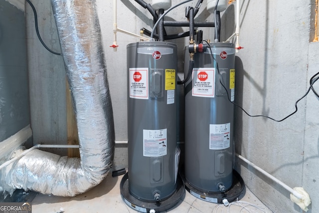 5490 Bent Grass Way, Douglasville, GA 30135 - utility room featuring electric water heater