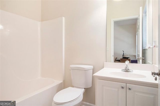 3068 Lauren Parc Rd, Decatur, GA 30032 - bathroom featuring toilet, vanity, and washtub / shower combination