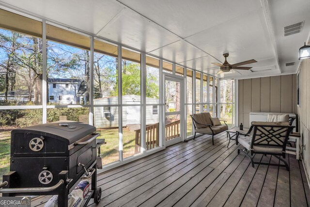 933 Chisholm Trl, Macon, GA 31220 - sunroom / solarium with a ceiling fan and plenty of natural light