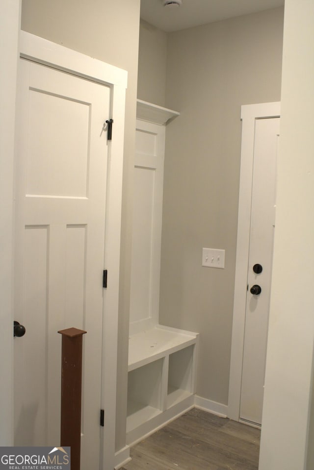17 Fairview Sta, Hartwell, GA 30643 - mudroom with dark wood-type flooring and baseboards