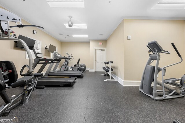 3280 Stillhouse Ln SE Unit 410, Atlanta, GA 30339 - exercise room with crown molding and baseboards