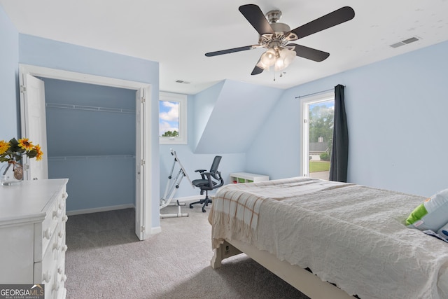 1645 Oakfield Ln, Roswell, GA 30075 - carpeted bedroom with baseboards, ceiling fan, a closet, and a spacious closet