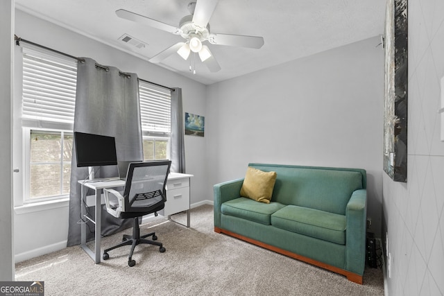 2009 Parador Aly, Mcdonough, GA 30253 - office featuring ceiling fan, carpet flooring, and baseboards
