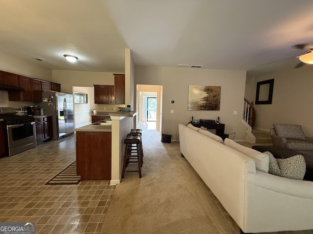 3205 Anneewakee Falls Parkway, Douglasville, GA 30135 - living room featuring ceiling fan