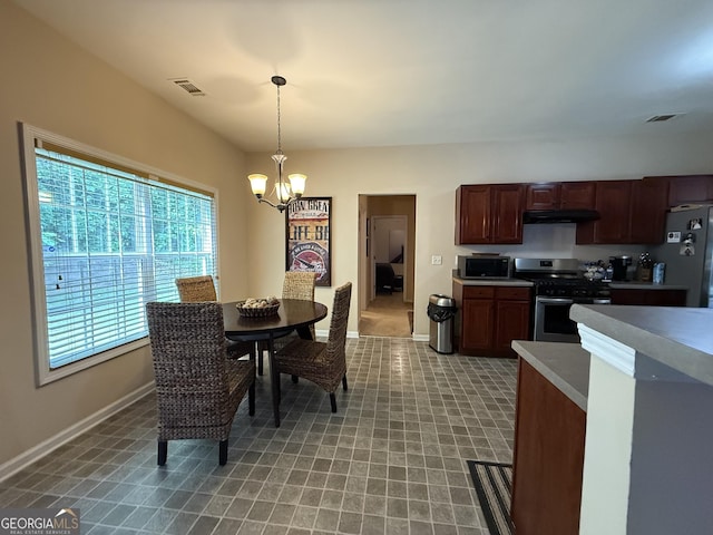 3205 Anneewakee Falls Parkway, Douglasville, GA 30135 - dining area with a chandelier and baseboards