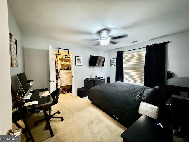 3205 Anneewakee Falls Parkway, Douglasville, GA 30135 - carpeted bedroom featuring an office area and ceiling fan