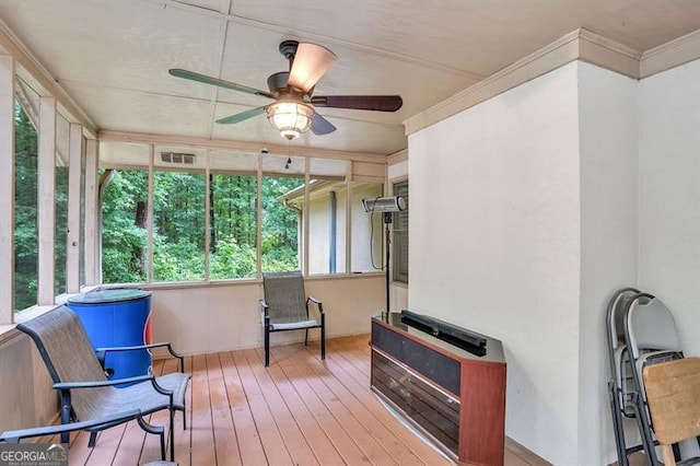 3488 Pebble Brook Ln, Stockbridge, GA 30281 - sunroom / solarium featuring a ceiling fan