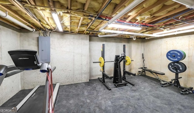 180 Mountain Path, Rockmart, GA 30153 - workout room featuring electric panel